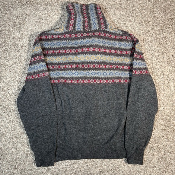 Orvis Lambswool Sweater Men's XL Multi Colored Scarf Neck With Button‎ - Picture 7 of 8